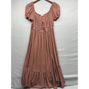 Women's Peasant Milk Maid Dress Dusty Rose Medium Hint Of Blush *Read
